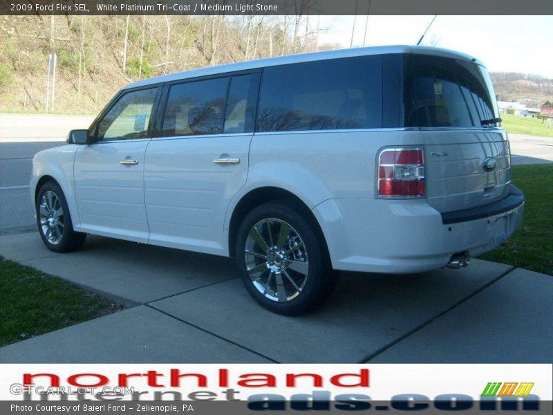 White Platinum Tri-Coat / Medium Light Stone 2009 Ford Flex SEL
