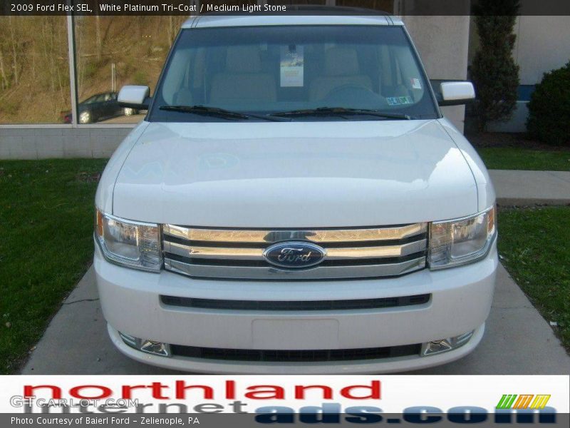White Platinum Tri-Coat / Medium Light Stone 2009 Ford Flex SEL