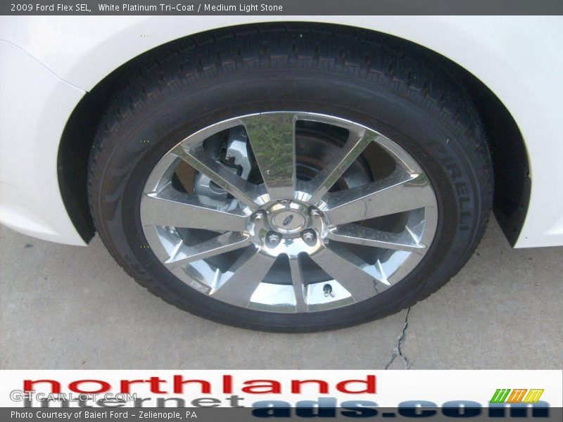 White Platinum Tri-Coat / Medium Light Stone 2009 Ford Flex SEL