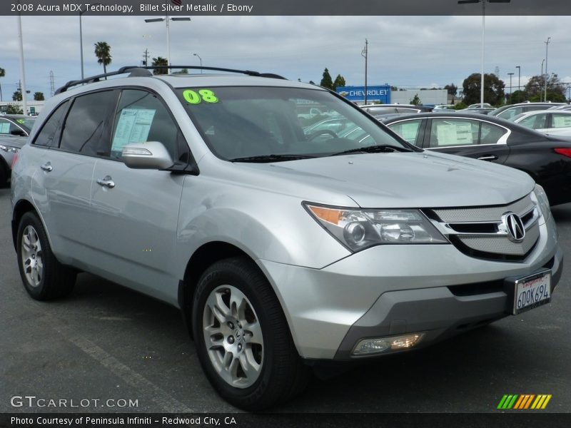Billet Silver Metallic / Ebony 2008 Acura MDX Technology