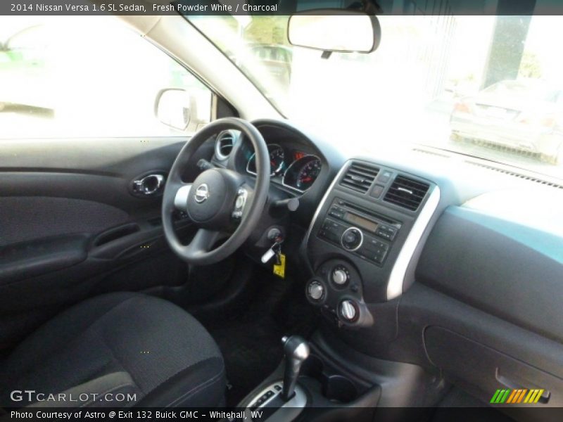Fresh Powder White / Charcoal 2014 Nissan Versa 1.6 SL Sedan