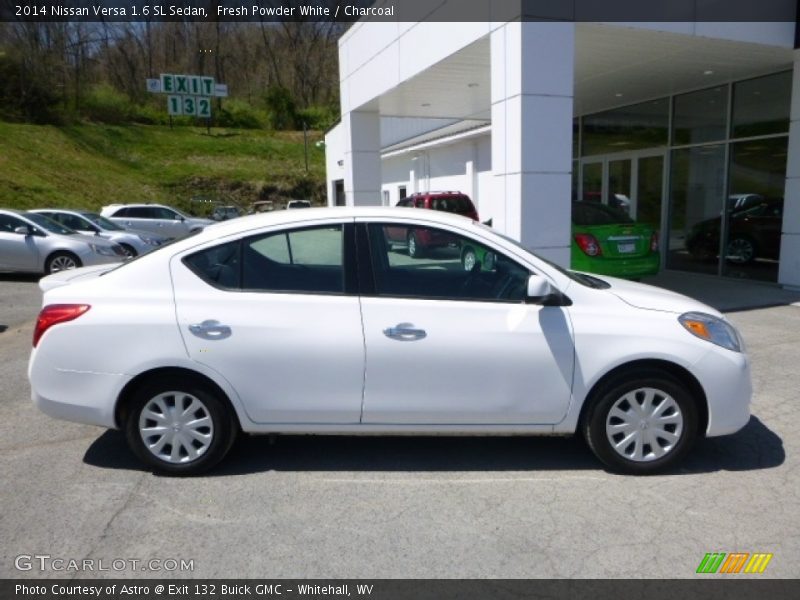 Fresh Powder White / Charcoal 2014 Nissan Versa 1.6 SL Sedan