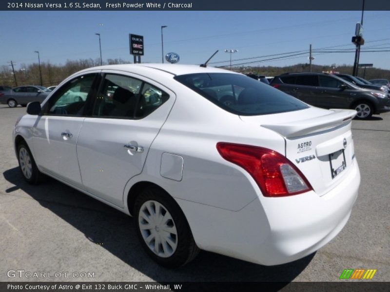 Fresh Powder White / Charcoal 2014 Nissan Versa 1.6 SL Sedan