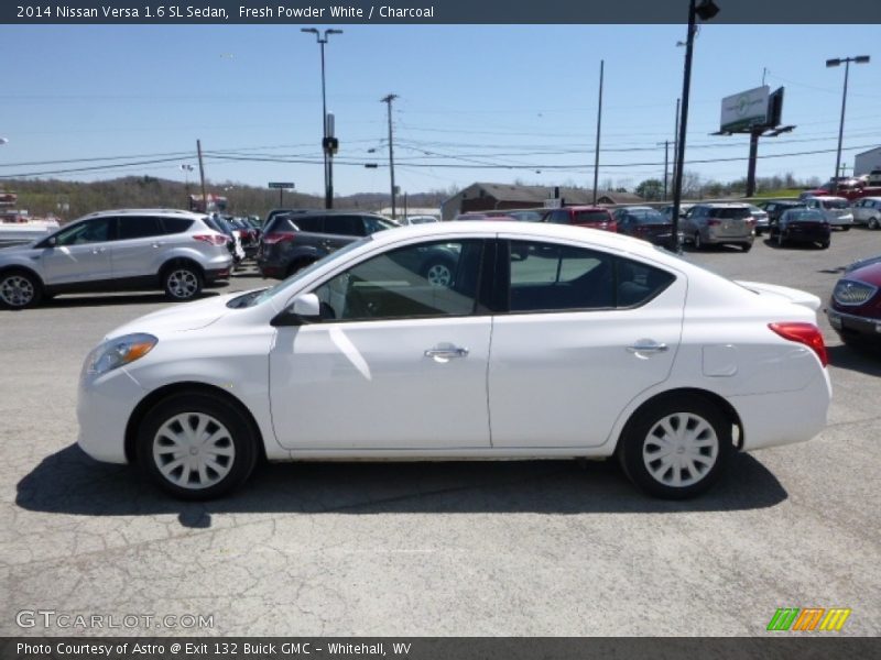 Fresh Powder White / Charcoal 2014 Nissan Versa 1.6 SL Sedan