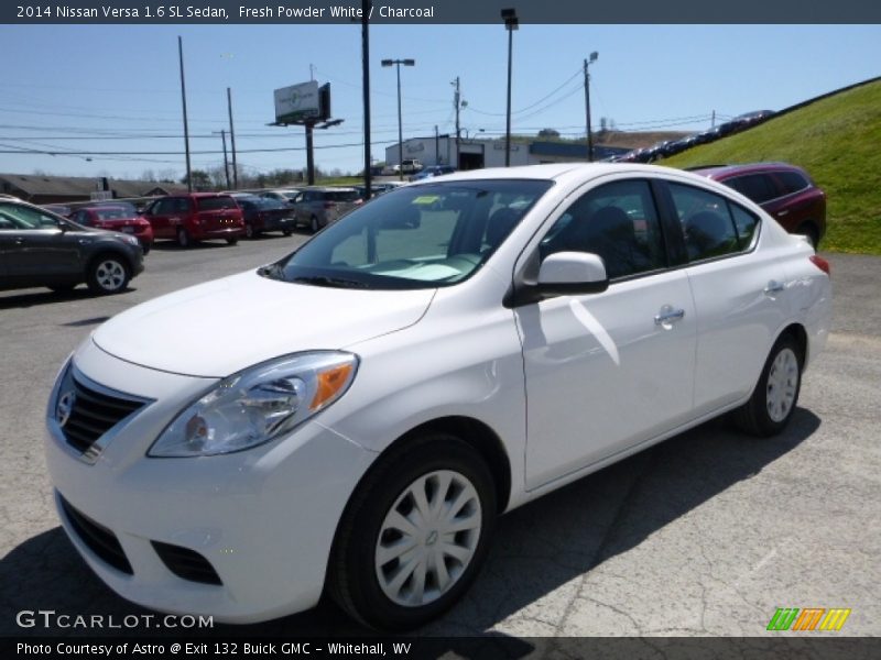 Fresh Powder White / Charcoal 2014 Nissan Versa 1.6 SL Sedan