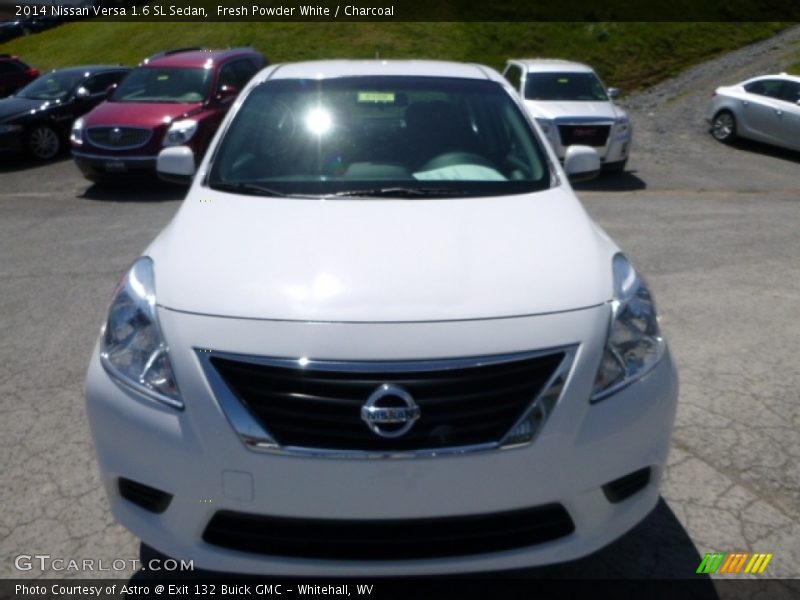 Fresh Powder White / Charcoal 2014 Nissan Versa 1.6 SL Sedan