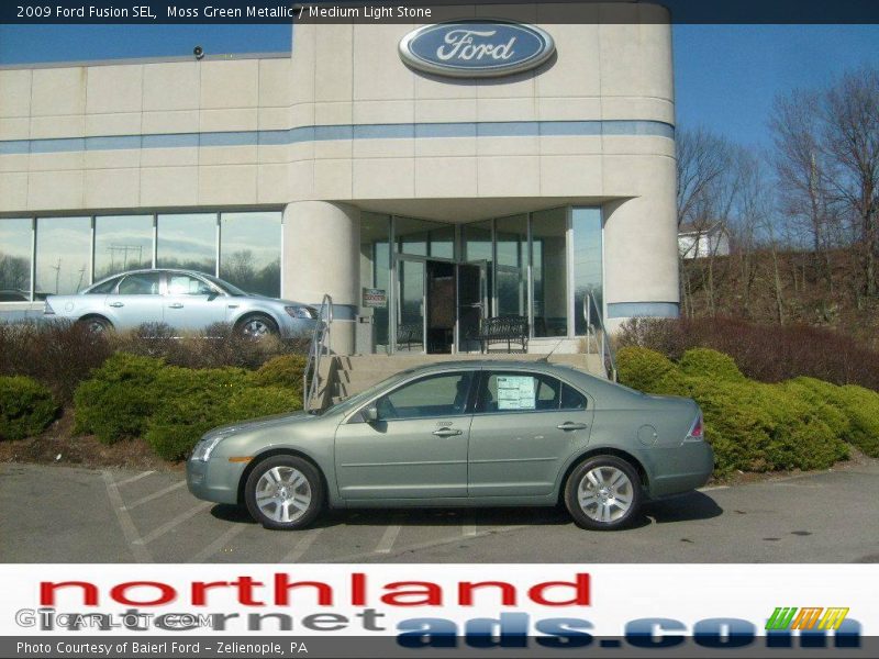 Moss Green Metallic / Medium Light Stone 2009 Ford Fusion SEL
