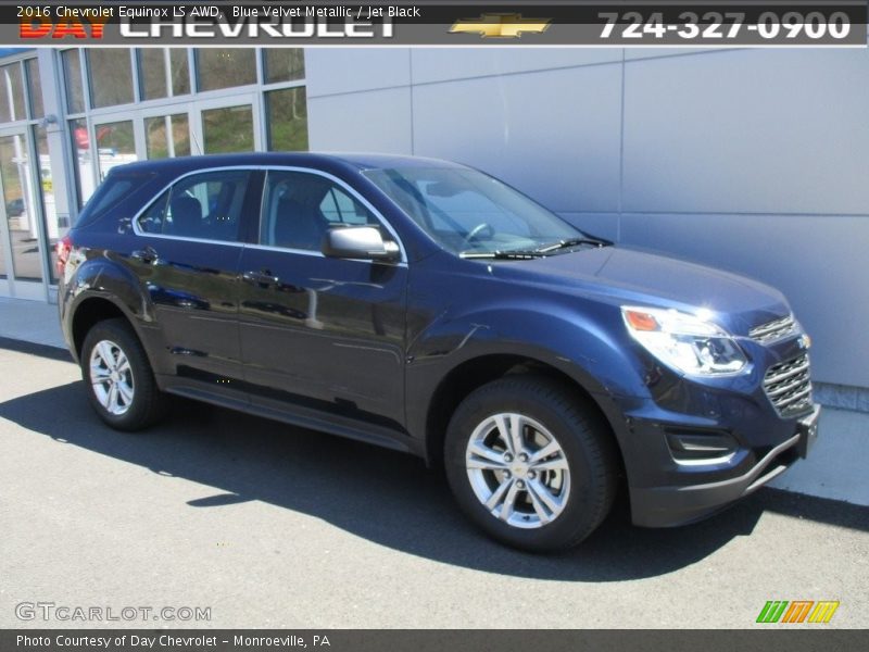 Blue Velvet Metallic / Jet Black 2016 Chevrolet Equinox LS AWD