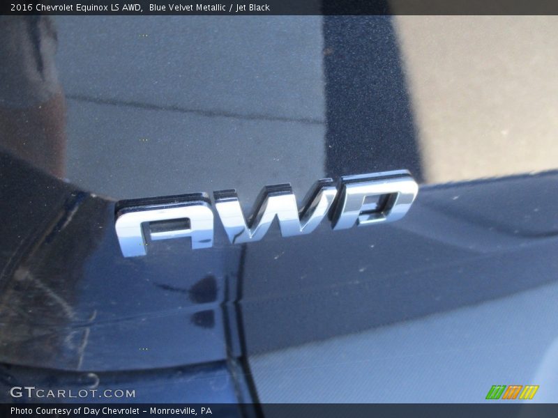 Blue Velvet Metallic / Jet Black 2016 Chevrolet Equinox LS AWD