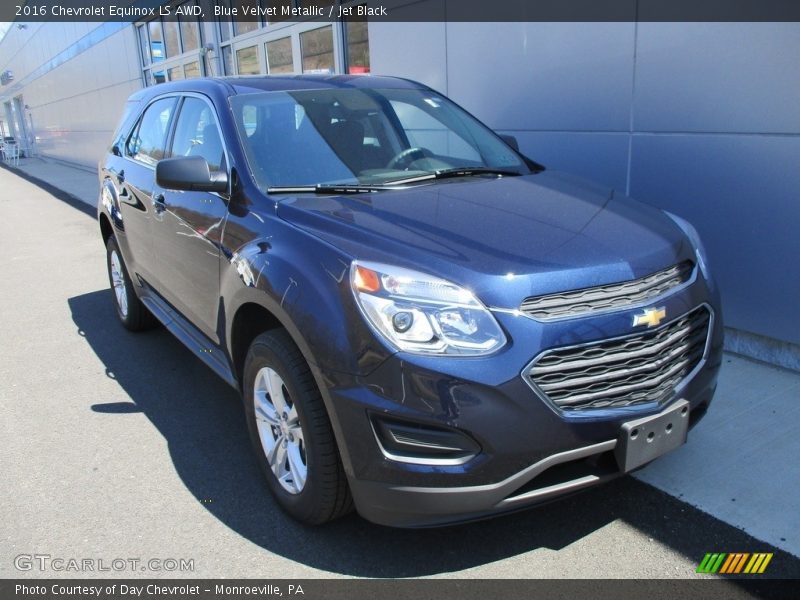 Blue Velvet Metallic / Jet Black 2016 Chevrolet Equinox LS AWD