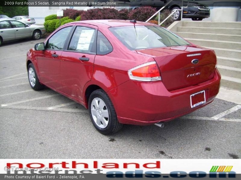 Sangria Red Metallic / Medium Stone 2009 Ford Focus S Sedan