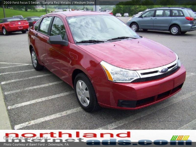 Sangria Red Metallic / Medium Stone 2009 Ford Focus S Sedan