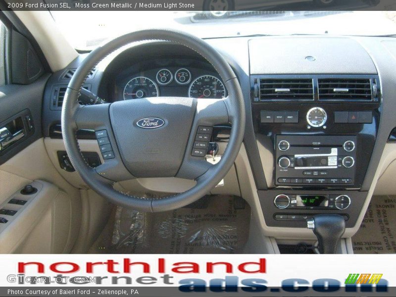 Moss Green Metallic / Medium Light Stone 2009 Ford Fusion SEL