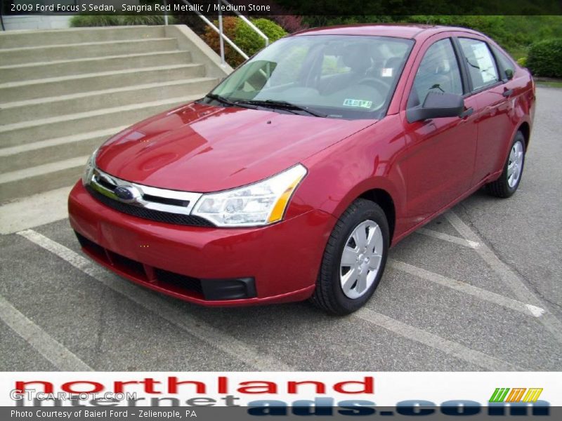 Sangria Red Metallic / Medium Stone 2009 Ford Focus S Sedan