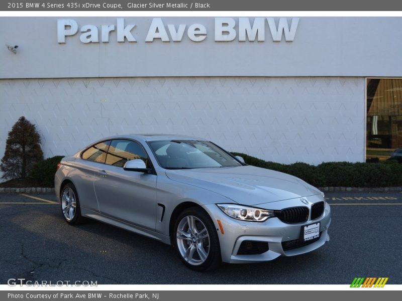 Glacier Silver Metallic / Black 2015 BMW 4 Series 435i xDrive Coupe