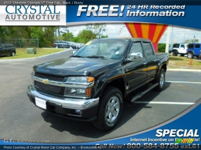 Black / Ebony 2012 Chevrolet Colorado LT Crew Cab