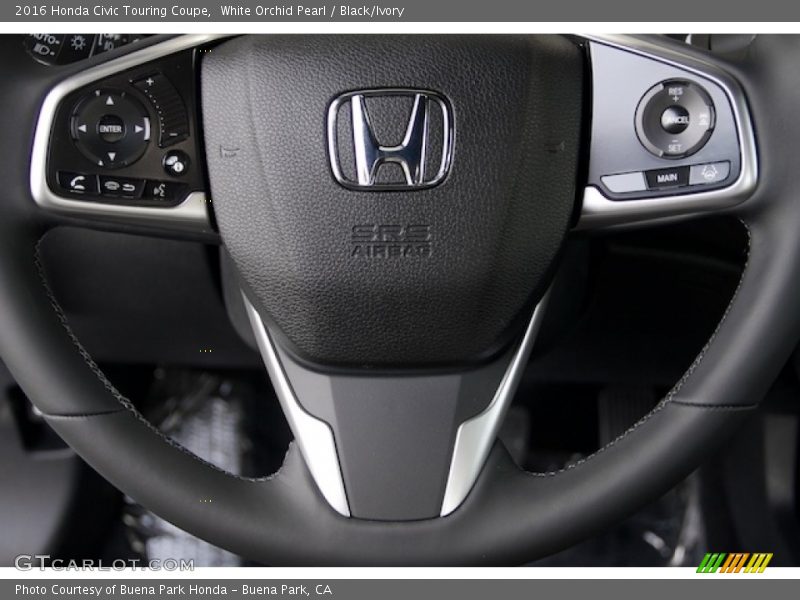 White Orchid Pearl / Black/Ivory 2016 Honda Civic Touring Coupe