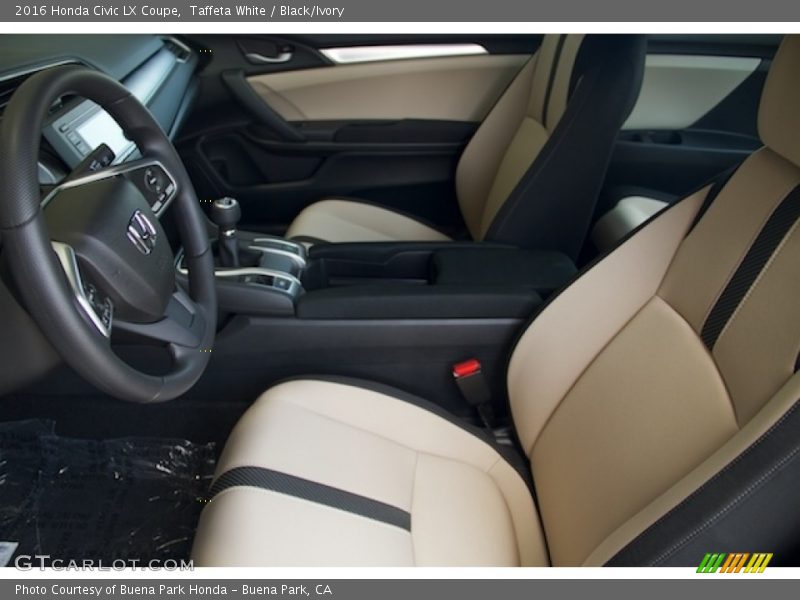 Taffeta White / Black/Ivory 2016 Honda Civic LX Coupe