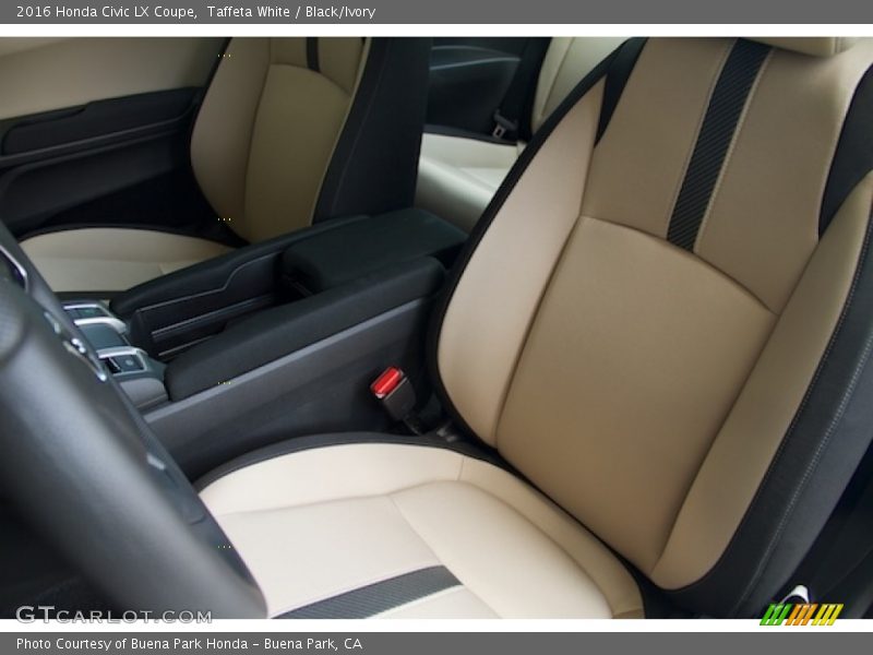 Taffeta White / Black/Ivory 2016 Honda Civic LX Coupe