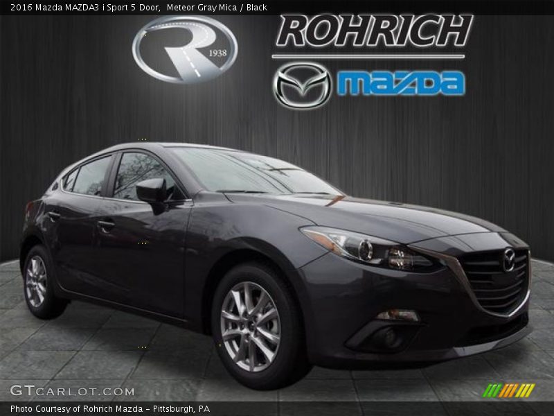 Meteor Gray Mica / Black 2016 Mazda MAZDA3 i Sport 5 Door