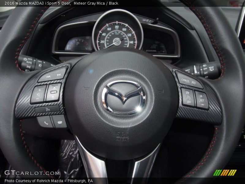 Meteor Gray Mica / Black 2016 Mazda MAZDA3 i Sport 5 Door