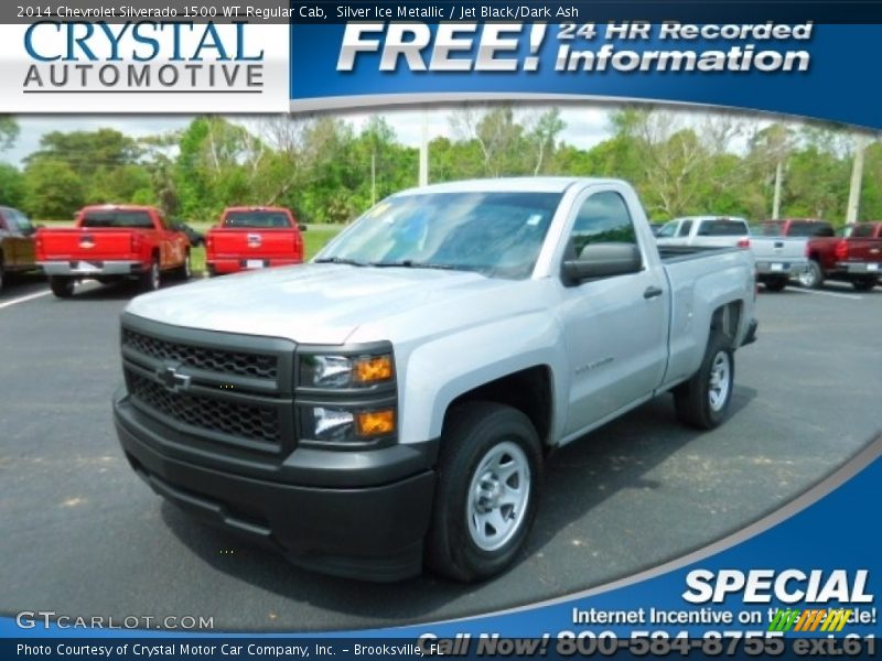 Silver Ice Metallic / Jet Black/Dark Ash 2014 Chevrolet Silverado 1500 WT Regular Cab