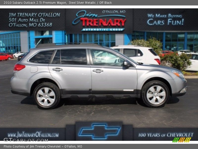 Steel Silver Metallic / Off Black 2010 Subaru Outback 2.5i Premium Wagon