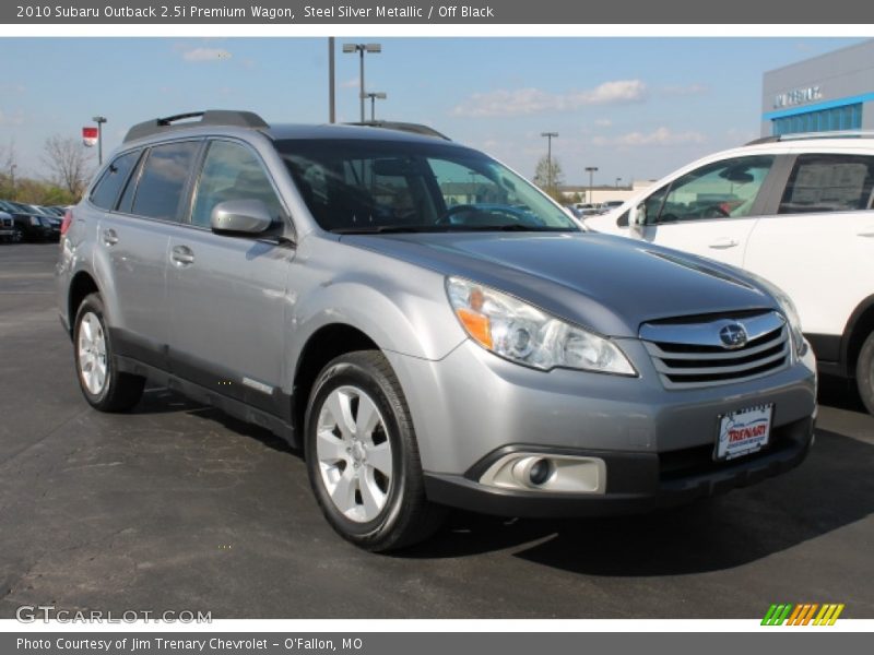 Steel Silver Metallic / Off Black 2010 Subaru Outback 2.5i Premium Wagon