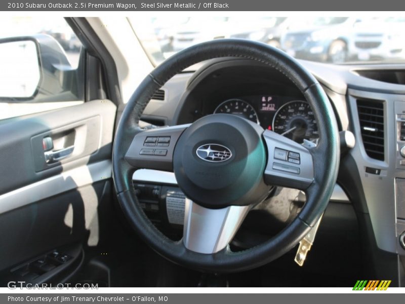 Steel Silver Metallic / Off Black 2010 Subaru Outback 2.5i Premium Wagon