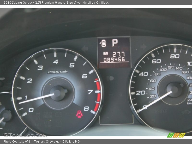 Steel Silver Metallic / Off Black 2010 Subaru Outback 2.5i Premium Wagon