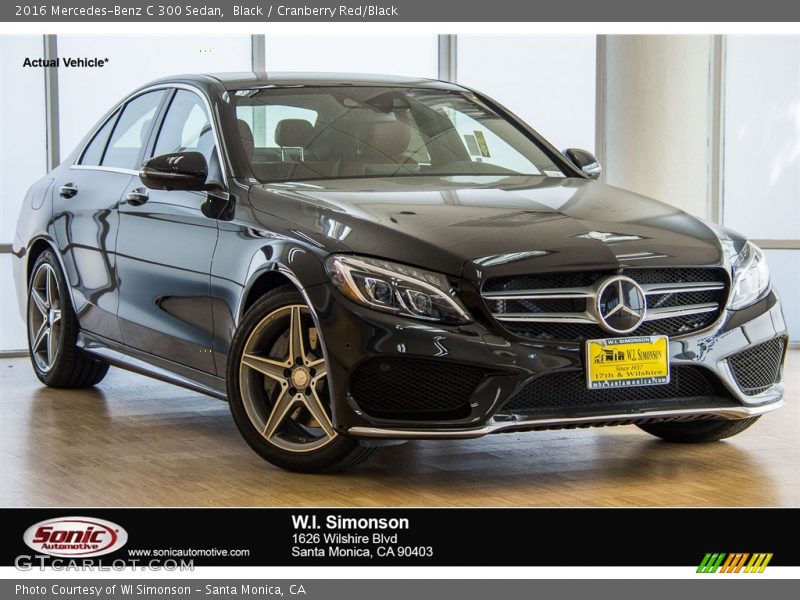 Black / Cranberry Red/Black 2016 Mercedes-Benz C 300 Sedan