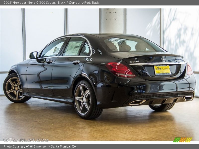 Black / Cranberry Red/Black 2016 Mercedes-Benz C 300 Sedan
