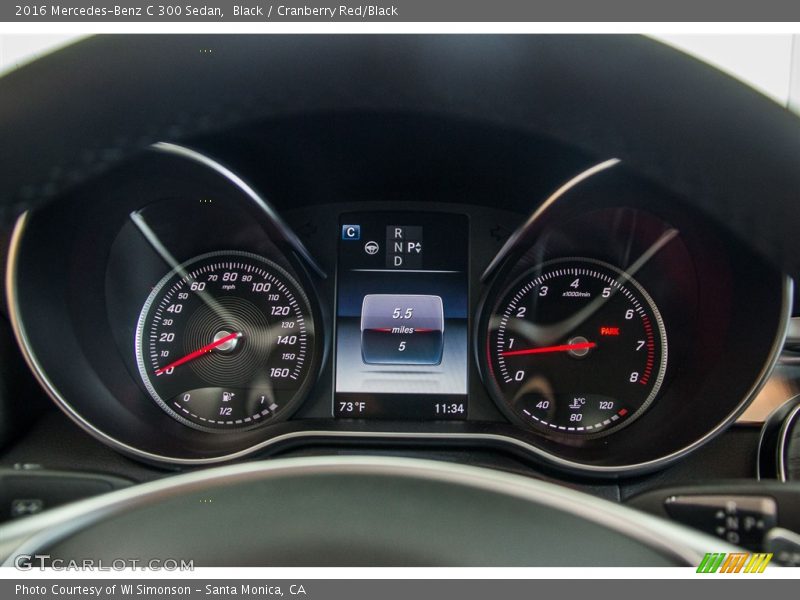 Black / Cranberry Red/Black 2016 Mercedes-Benz C 300 Sedan
