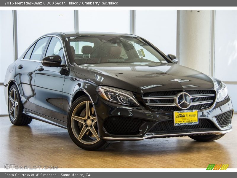 Black / Cranberry Red/Black 2016 Mercedes-Benz C 300 Sedan