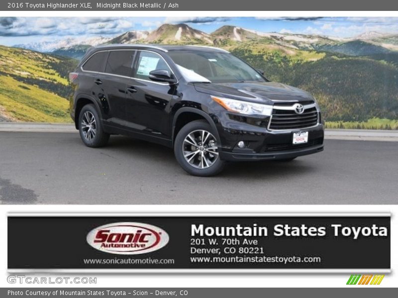 Midnight Black Metallic / Ash 2016 Toyota Highlander XLE