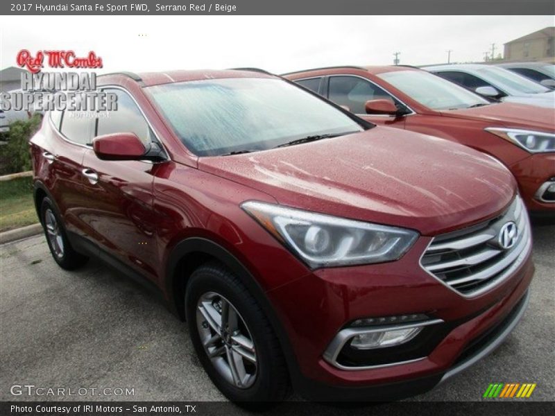 Serrano Red / Beige 2017 Hyundai Santa Fe Sport FWD