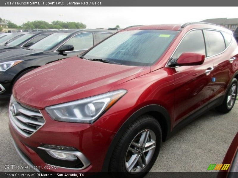 Serrano Red / Beige 2017 Hyundai Santa Fe Sport FWD