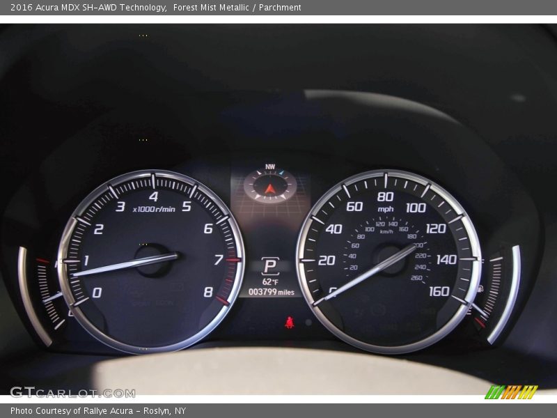 Forest Mist Metallic / Parchment 2016 Acura MDX SH-AWD Technology