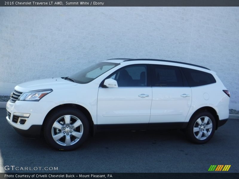 Summit White / Ebony 2016 Chevrolet Traverse LT AWD