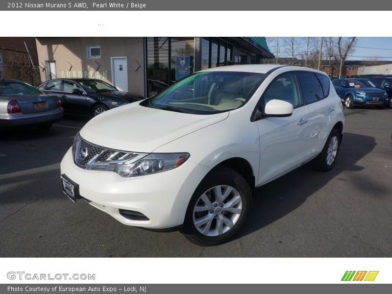 Pearl White / Beige 2012 Nissan Murano S AWD