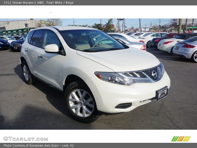 Pearl White / Beige 2012 Nissan Murano S AWD