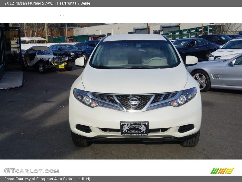 Pearl White / Beige 2012 Nissan Murano S AWD