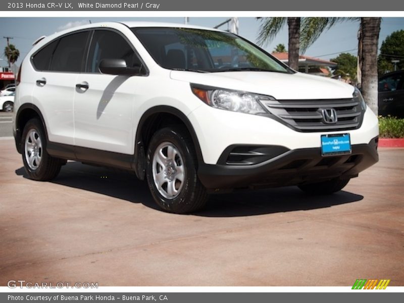 White Diamond Pearl / Gray 2013 Honda CR-V LX