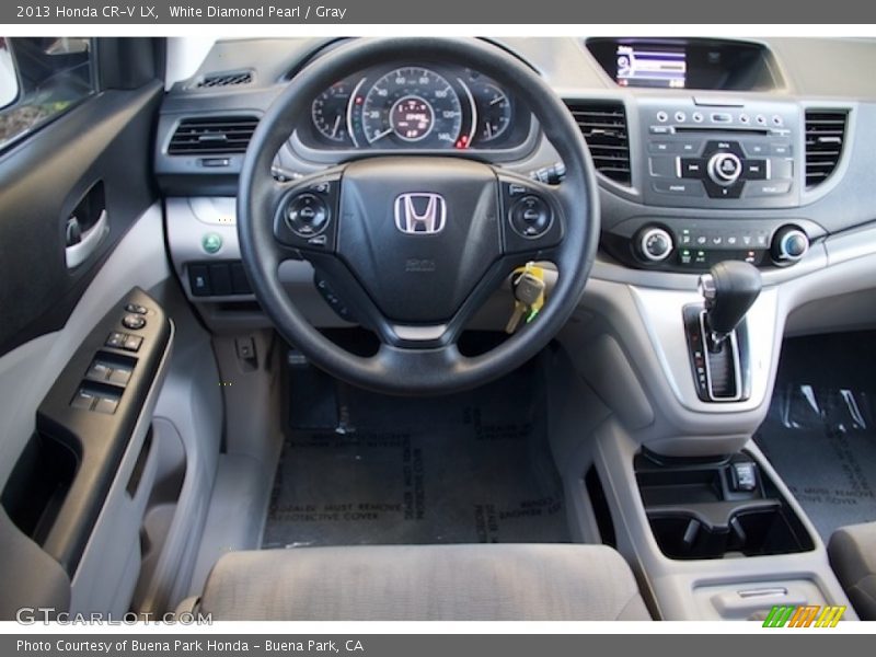 White Diamond Pearl / Gray 2013 Honda CR-V LX