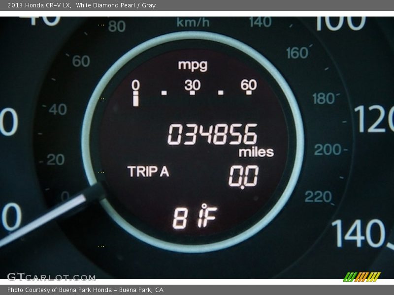 White Diamond Pearl / Gray 2013 Honda CR-V LX