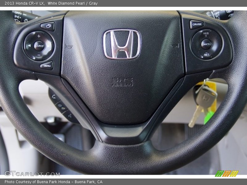 White Diamond Pearl / Gray 2013 Honda CR-V LX