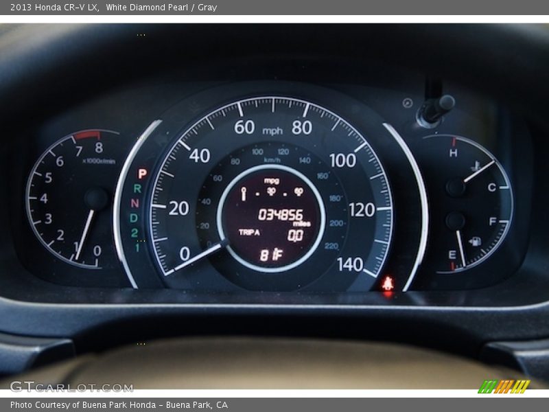 White Diamond Pearl / Gray 2013 Honda CR-V LX
