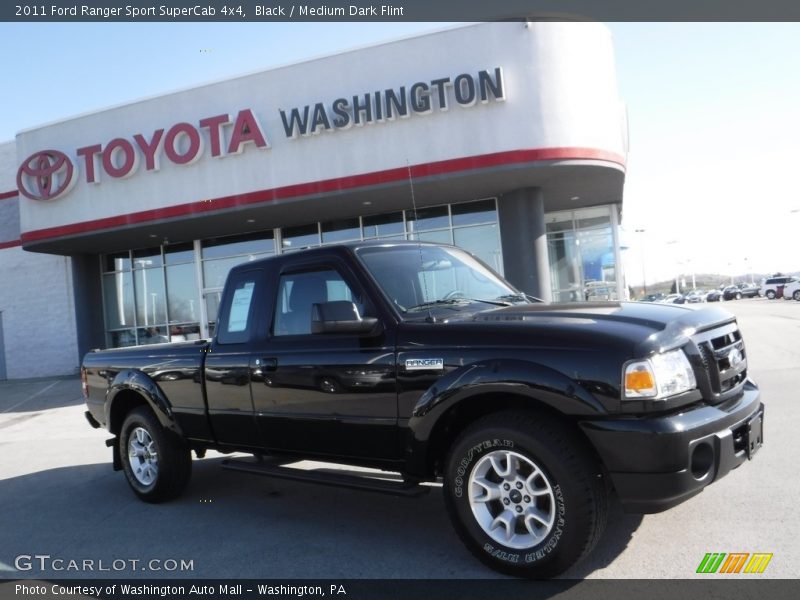 Black / Medium Dark Flint 2011 Ford Ranger Sport SuperCab 4x4