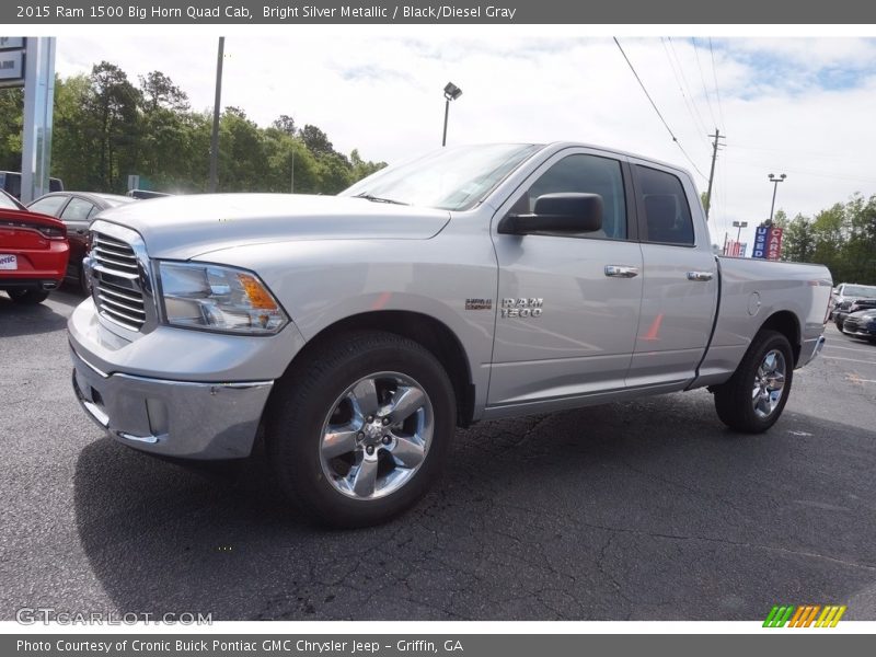Bright Silver Metallic / Black/Diesel Gray 2015 Ram 1500 Big Horn Quad Cab