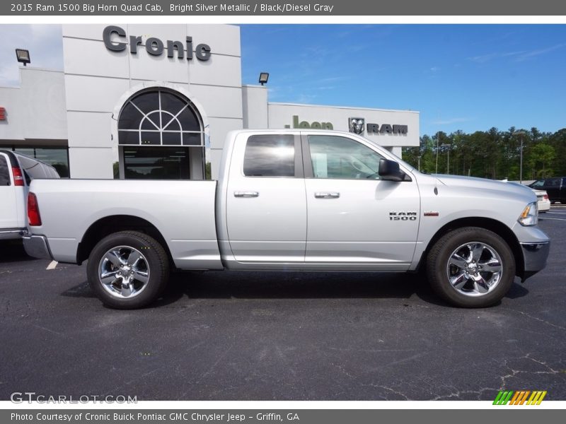 Bright Silver Metallic / Black/Diesel Gray 2015 Ram 1500 Big Horn Quad Cab